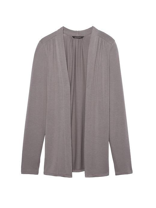 Banana Republic Womens Soft Sustainable Modal Open Cardigan Dark Charcoal Size M