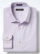 Banana Republic Mens Grant Slim Fit Non Iron Stretch Solid Shirt - Lavender
