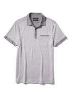 Banana Republic Mens Luxury Touch Plaited Polo - White