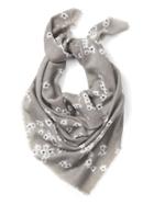 Banana Republic Womens Sheer Lydia Floral Large Square Scarf Light Gray Size One Size