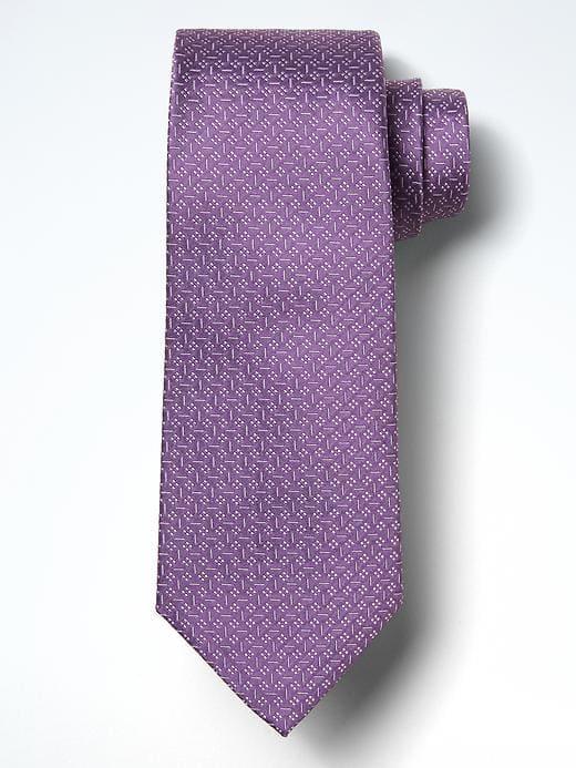 Banana Republic Mens Mini Geo Nanotex Tie - Purple Fig