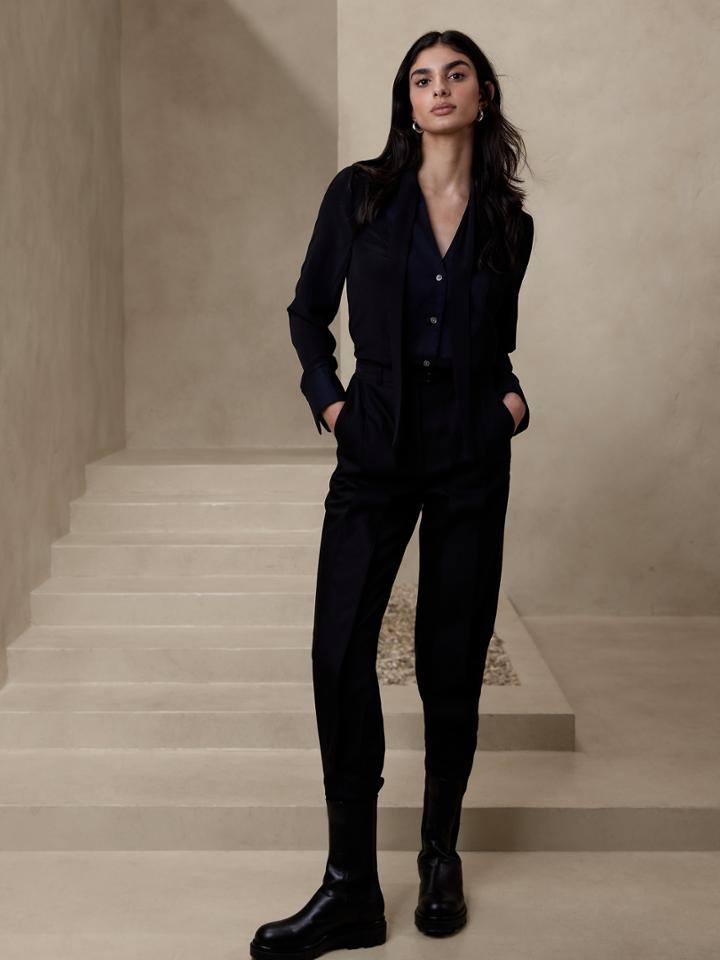 Alchemy Silk Crepe Tuxedo Tunic