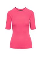 Banana Republic Womens Rib-knit Crew-neck Sweater Top Hot Bright Pink Size Xl