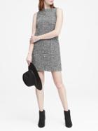 Banana Republic Womens Boucl Sporty Shift Dress Black & White Size 6