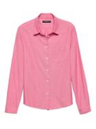Banana Republic Womens Petite Quinn Fit Oxford Shirt Happy Pink Size M