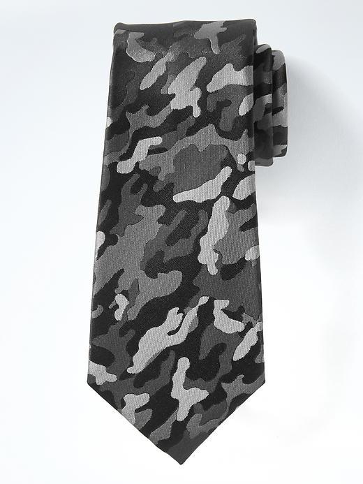 Banana Republic Mens Camo Printnanotex Tie Gray Camo Size One Size