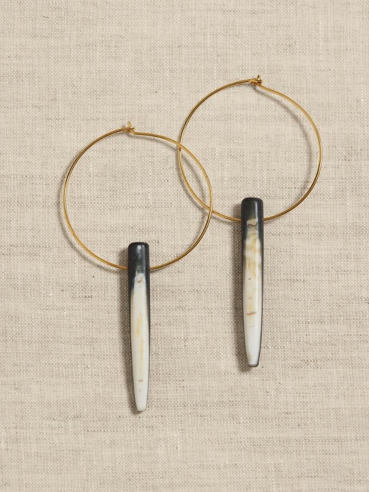 Horn Quill Hoop Earrings | Aureus + Argent