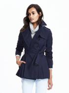 Banana Republic Womens Cropped Trench Size 0 - Preppy Navy