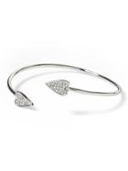 Banana Republic Womens Pave Heart Bangle Clear Size One Size