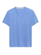 Banana Republic Mens Vintage V-neck T-shirt Damselfish Blue Size M