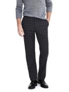 Banana Republic Mens Standard Nanotex Wool Black Check Dress Pant - Black