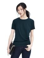Banana Republic Womens Short Sleeve Drape Front Shirt - Wisps Of Teal