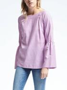 Banana Republic Boatneck Bell Sleeve Top - Pale Hyacinth
