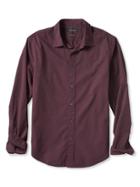 Banana Republic Mens Camden Fit Custom Wash Solid Shirt Size L Tall - Burgundy