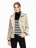 Banana Republic Womens Cropped Peacoat Size L - Stone Twill