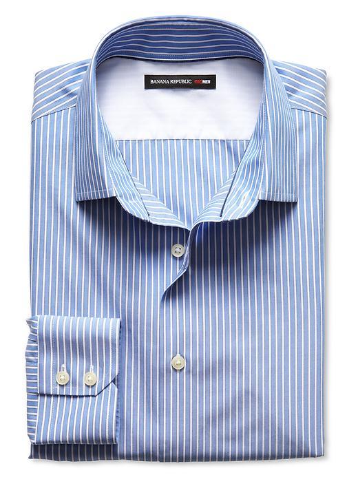 Banana Republic Slim Fit Non Iron Double Stripe Shirt