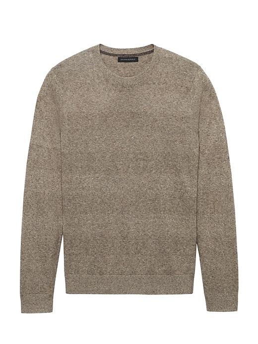 Banana Republic Mens Silk-linen Texture Crew-neck Sweater Natural Size M