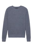 Banana Republic Mens Supima Cotton Waffle-knit Crew-neck Sweater Blue Marl Size Xl