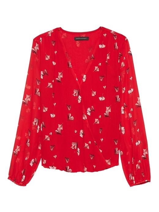 Banana Republic Floral Wrap-front Top