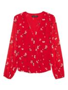 Banana Republic Floral Wrap-front Top