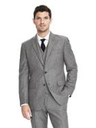 Banana Republic Mens Slim Grey Wool Herringbone Suit Jacket - Gray Texture