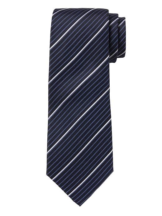 Banana Republic Mens Coastal Stripe Silk Nanotex Tie Dark Malachite Size One Size