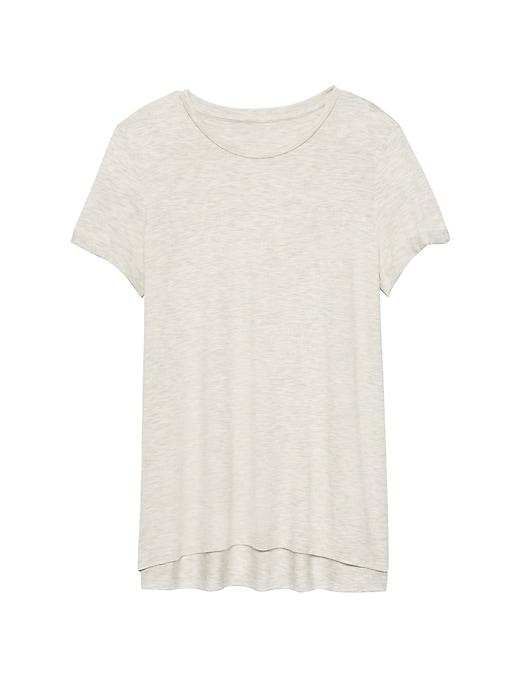 Banana Republic Womens Threadsoft High-low Hem T-shirt Heather Light Gray Size Xs