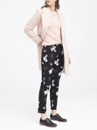 Banana Republic Womens Sloan Skinny-fit Abigail Floral Ankle Pant Black Size 4