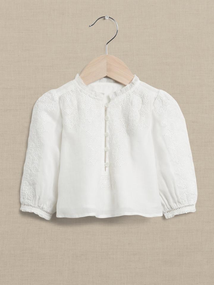 Baby Ramie Eyelet Blouse