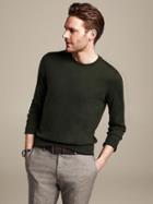 Banana Republic Silk/cotton/cashmere Crew - Bright Moss