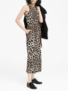 Banana Republic Womens Leopard Print Cropped Wide-leg Jumpsuit Leopard Print Size 10
