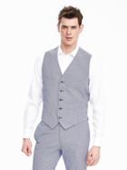 Banana Republic Mens Modern Slim Cotton Gingham Vest Size 38 Regular - Light Blue