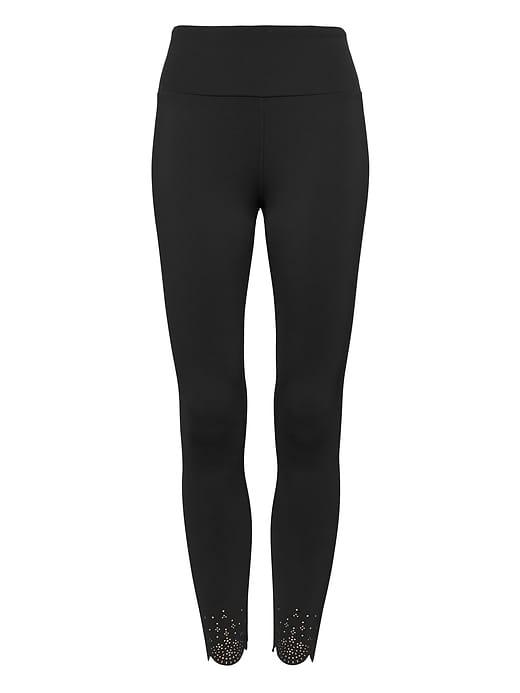Banana Republic Womens Life In Motion Laser-cut Cropped Legging Black Size S