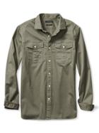 Banana Republic Mens Camden Fit Utility Shirt Size L Tall - Moss