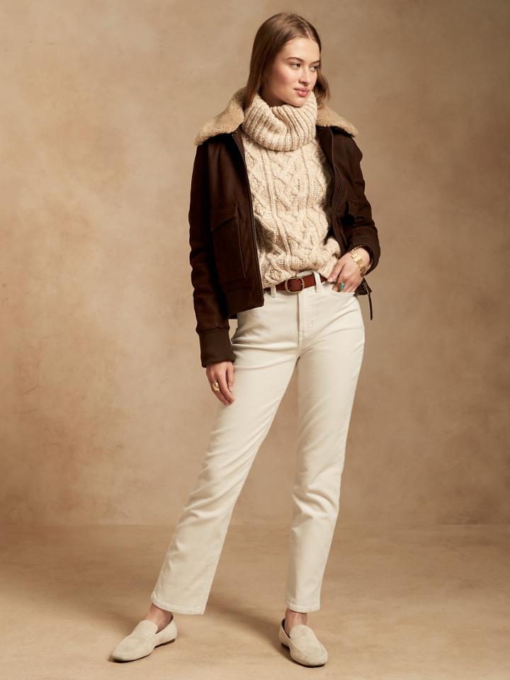 High-rise Straight Corduroy Ankle Pant