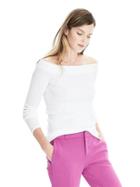 Banana Republic Womens Off Shoulder Abstract Sweater - White