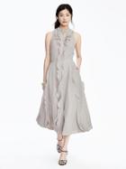 Banana Republic Womens Long Sleeveless Flutter Dress Size 0 - Millstone