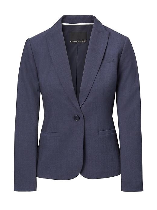 Banana Republic Womens Classic-fit Lightweight Wool Blazer Navy Size 14