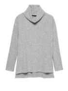 Banana Republic Womens Cozy Ribbed Turtleneck T-shirt Heather Gray Size Xl