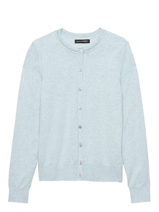 Banana Republic Womens Stretch-cotton Cardigan Sweater Pacific Mist Size Xs