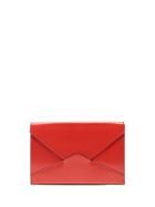 Banana Republic Womens Leather Expandable Envelope Pouch Deep Red Size One Size