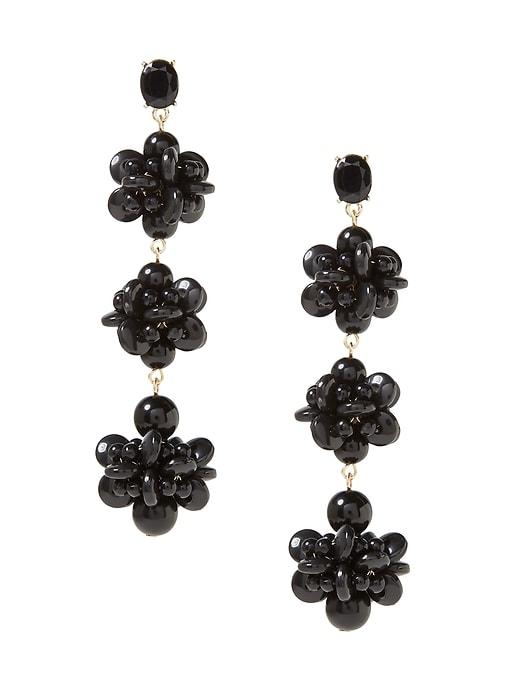 Banana Republic Womens Bead Cluster Statement Earring Black Size One Size
