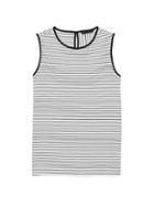 Banana Republic Womens Side-slit Tunic White With Black Stripe Size M