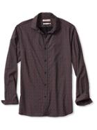 Banana Republic Mens Grant Fit Mini Plaisley Shirt Size M Tall - Black