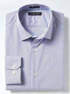 Banana Republic Mens Grant Fit Supima Cotton Stripe Shirt - Anchor Royal
