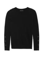 Banana Republic Womens Italian Merino Blend Button-cuff Sweater Black Size Xs