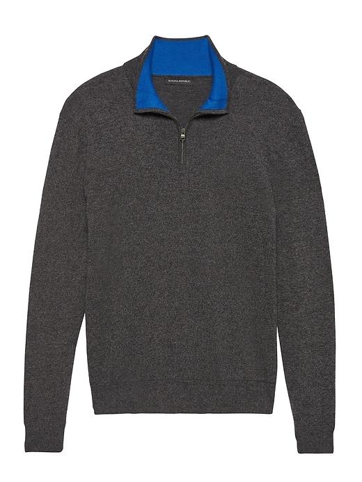 Banana Republic Premium Cotton Cashmere Half-zip Sweater