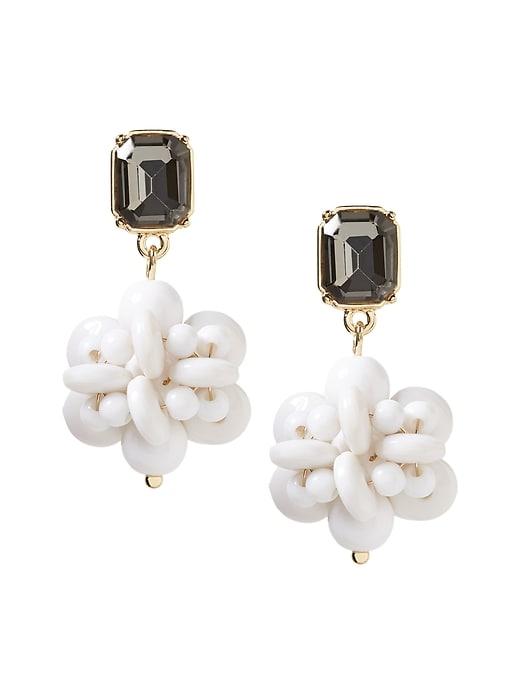 Banana Republic Womens Bead Cluster Drop Earring White Size One Size