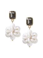 Banana Republic Womens Bead Cluster Drop Earring White Size One Size