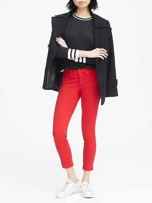 Banana Republic Womens Skinny Stretch Cotton-blend Sateen Jean Ultra Red Size 26